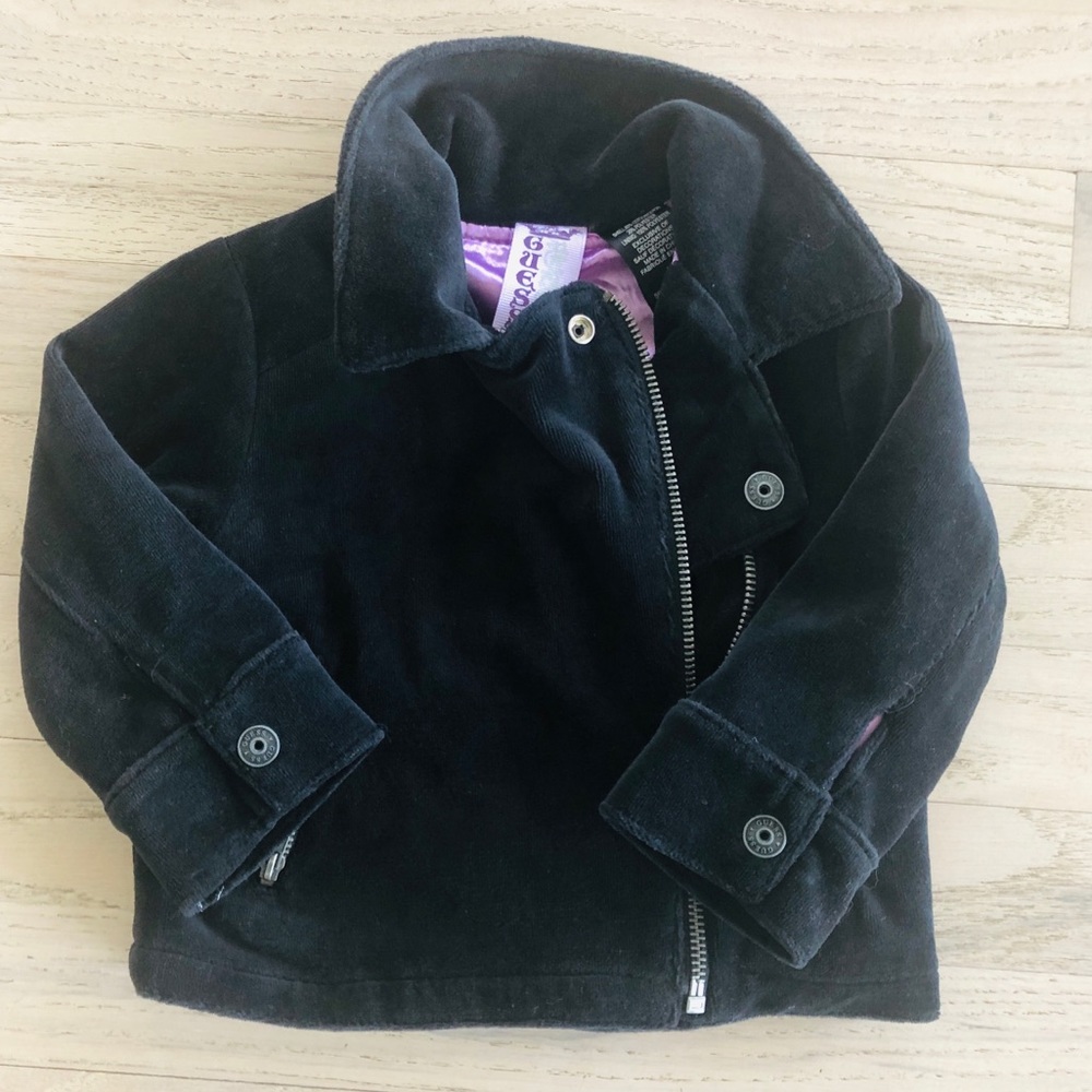 Guess Velour Black Moto Jacket, 12m